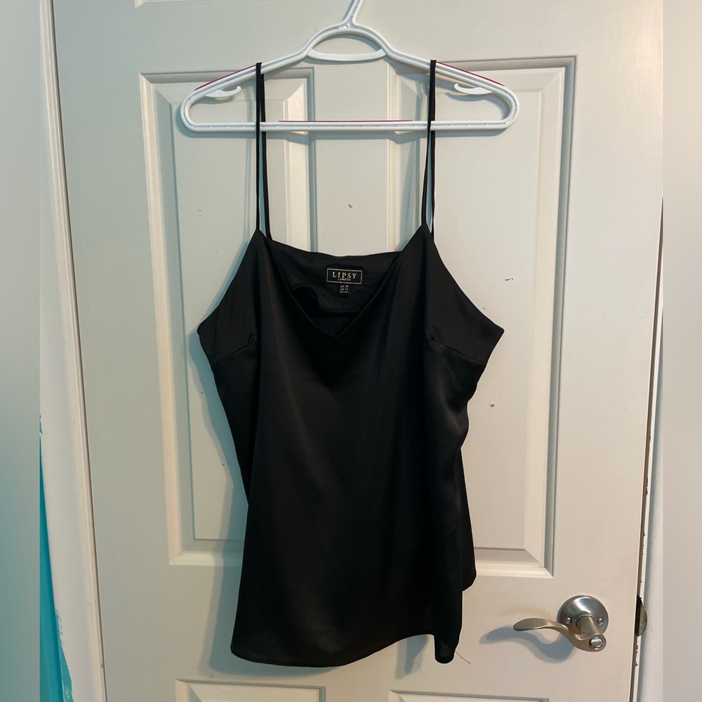 Black Satin Slip Tank